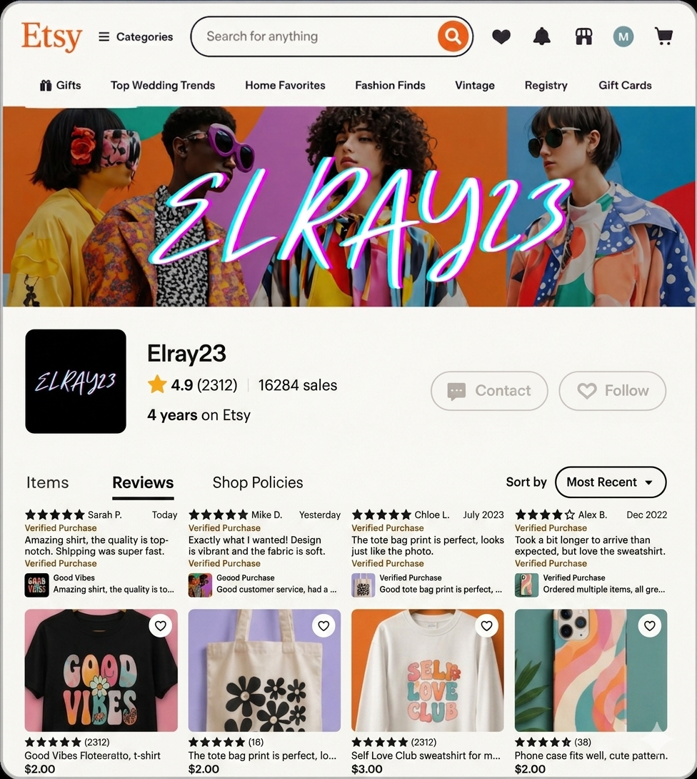 Etsy workspace